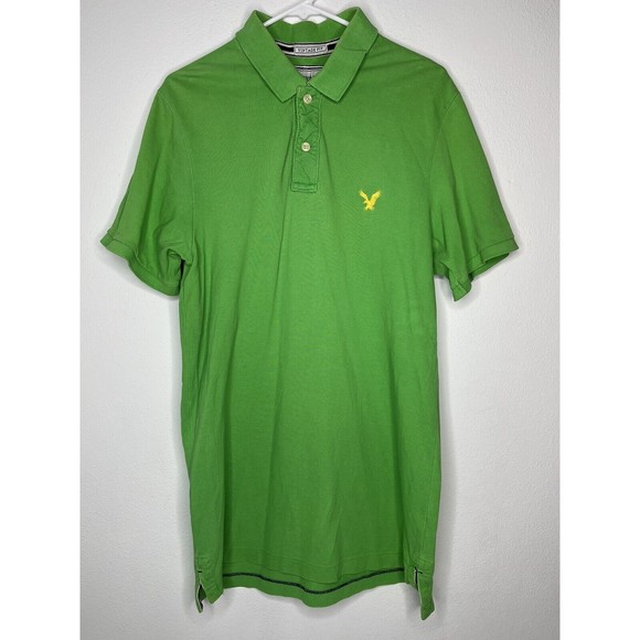 American Eagle Men's L Polo Golf Shirt Short Sleeve Green Vintage Fit Clean! - Picture 1 of 15